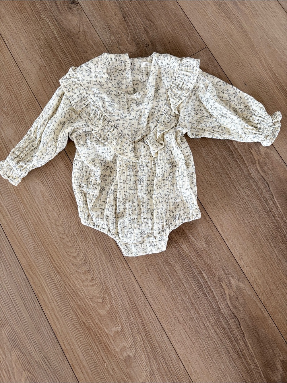 Rylee + Cru Cream Floral Ruffle One-Piece